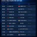 2026년 10월 22일(목) NBA 경기 일정표