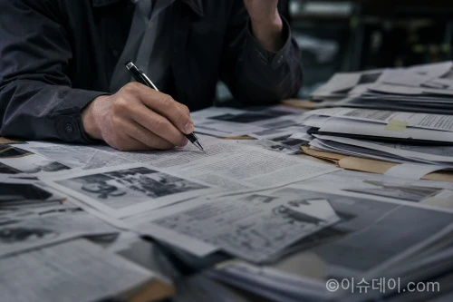 수사 서류를 보며 고심하는 특검팀 관계자