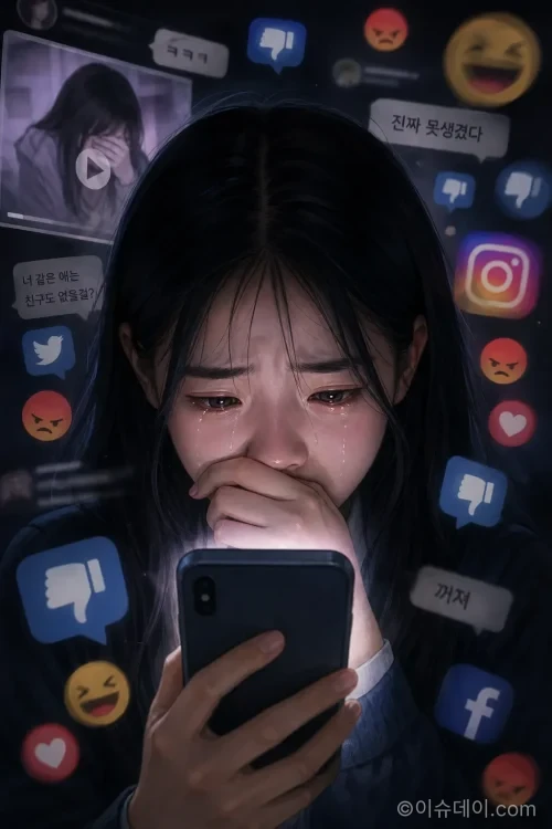 스마트폰 속 폭력 영상으로 고통받는 학생