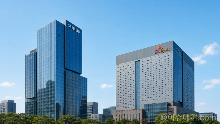 삼성전자와 SK하이닉스 건물 전경