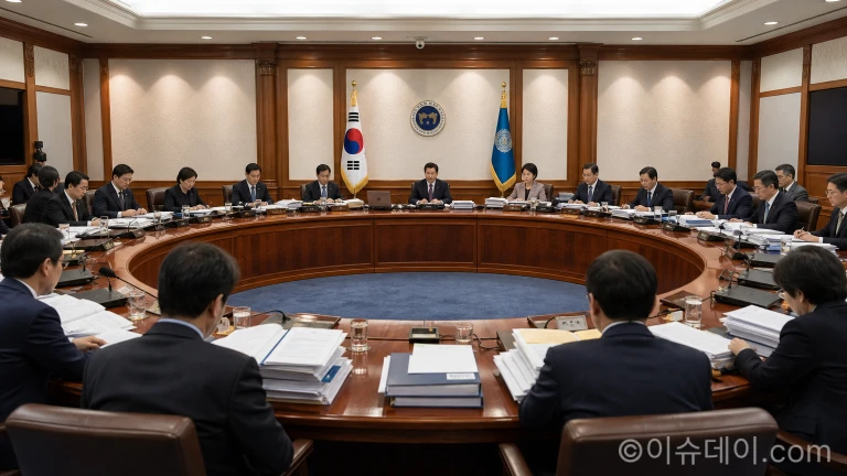 국무회의가 열리는 정부서울청사 회의실 전경