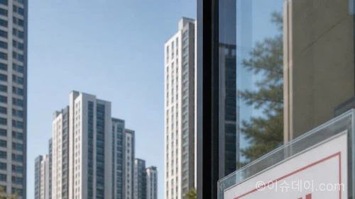 한산한 분위기의 강남 지역 고급 아파트 단지