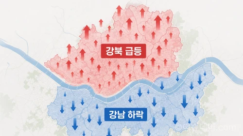 서울 아파트값 양극화를 보여주는 지도 인포그래픽