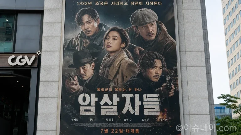 서울 시내 영화관에 걸린 영화 암살자(들) 포스터