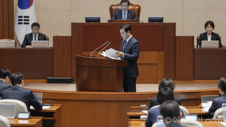 국회 재정경제기획위원회 종합 국정감사 회의장에서 질의응답을 준비하는 정부 당국자들의 모습