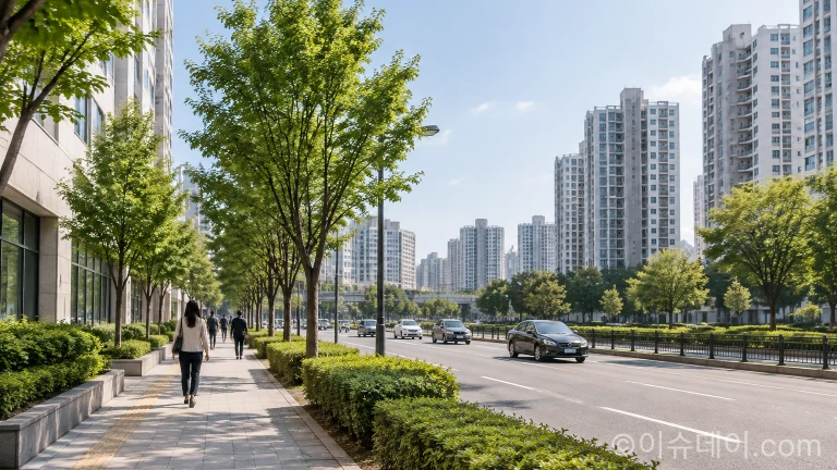 영등포구 도심 도로 및 주거지 주변 전경