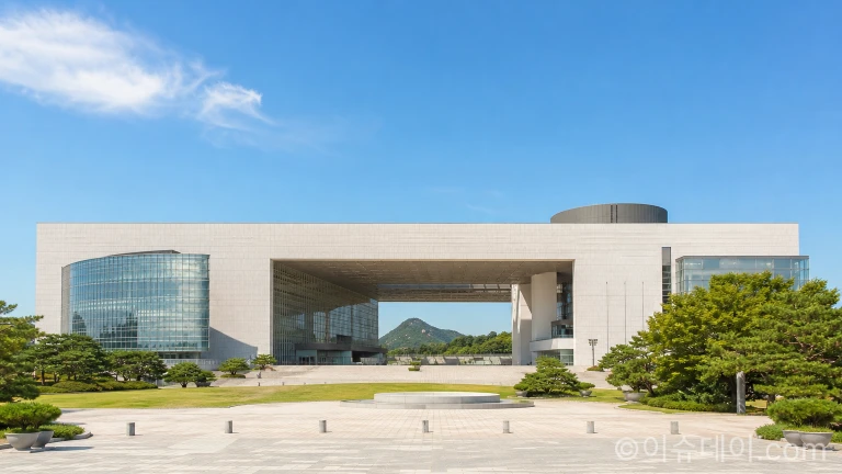 서울 용산에 위치한 국립중앙박물관의 전경