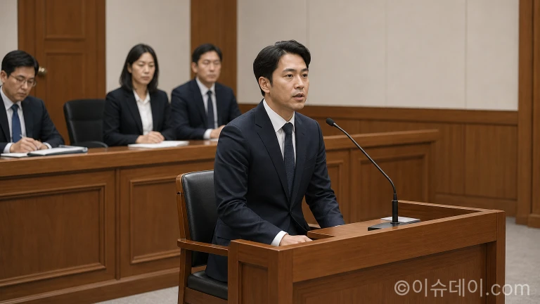 평양 무인기 항소심에서 피고인석에서 최후진술을 통해 혐의를 부인하는 윤석열 전 대통령