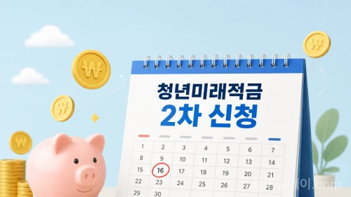 청년미래적금 2차 가입 신청 마감일을 알리는 달력 그래픽