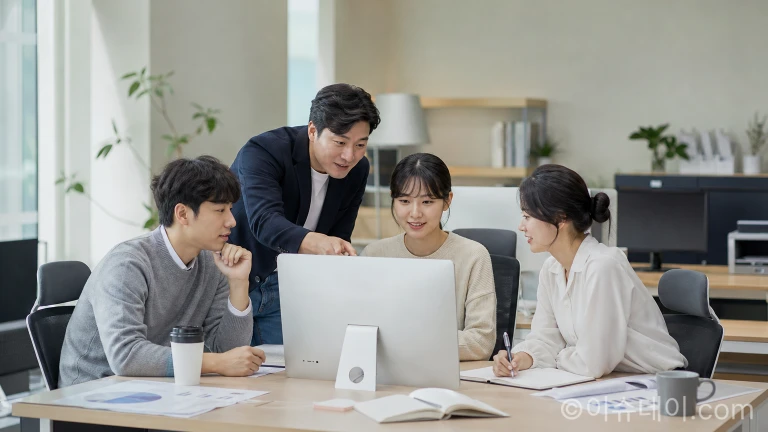 일경험 지원사업 프로그램에 참여해 실무 프로젝트를 수행 중인 청년들의 모습