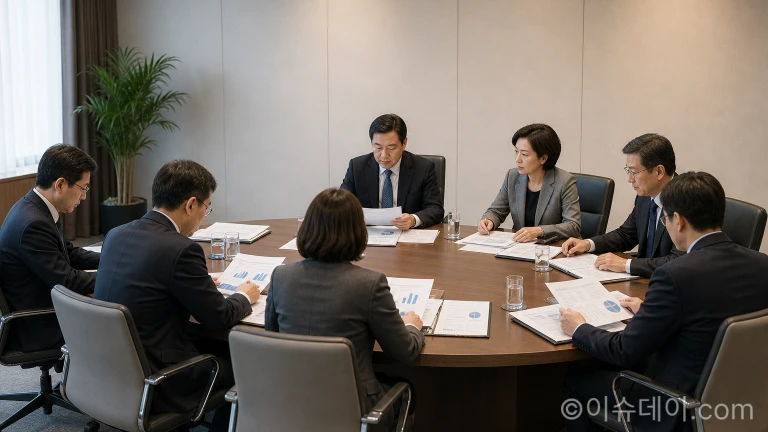 기획예산처 주재 제16차 재정집행 점검회의가 진행되는 정부 청사 회의실 전경